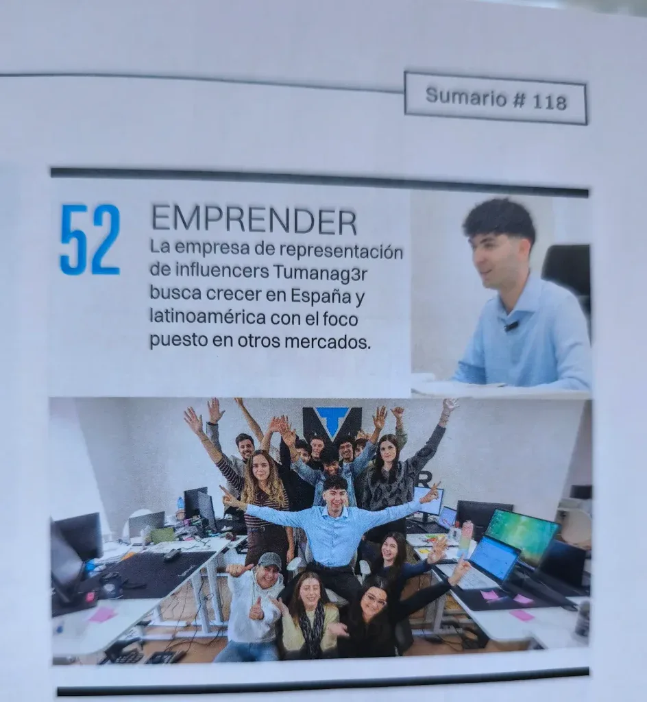 Vida Económica contents page featuring an article about TuManag3r