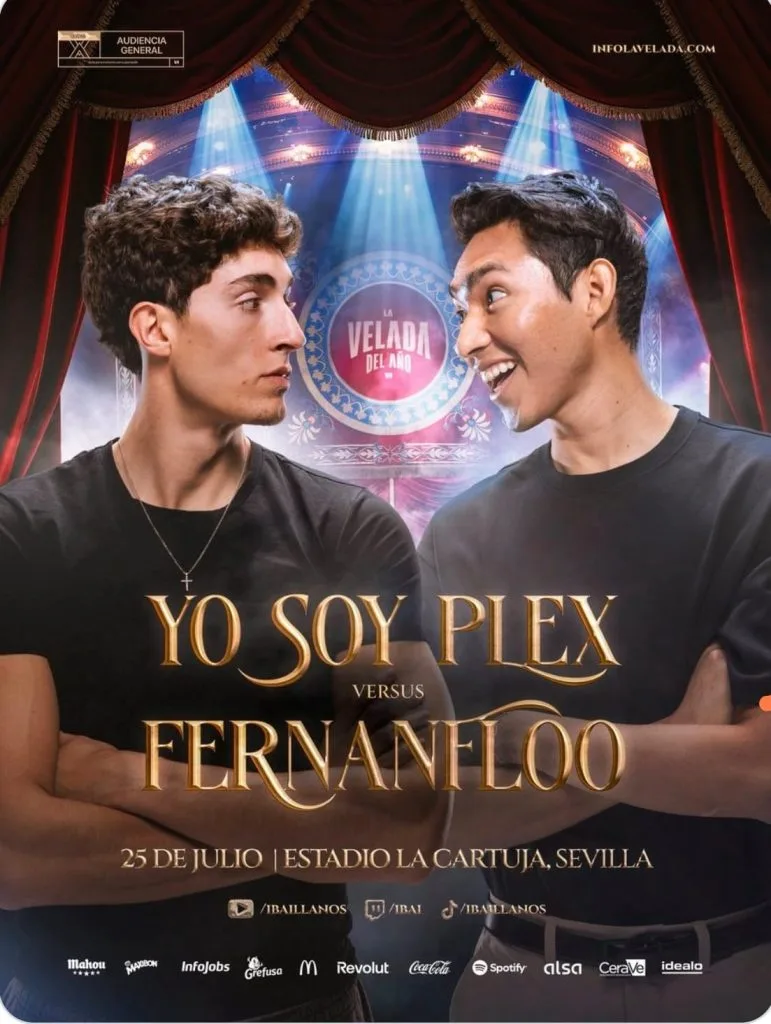 La Velada del Año VI poster announcing Plex versus Fernanfloo