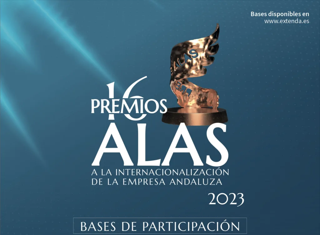 Poster for the 2023 Alas Awards for the internationalisation of Andalusian companies