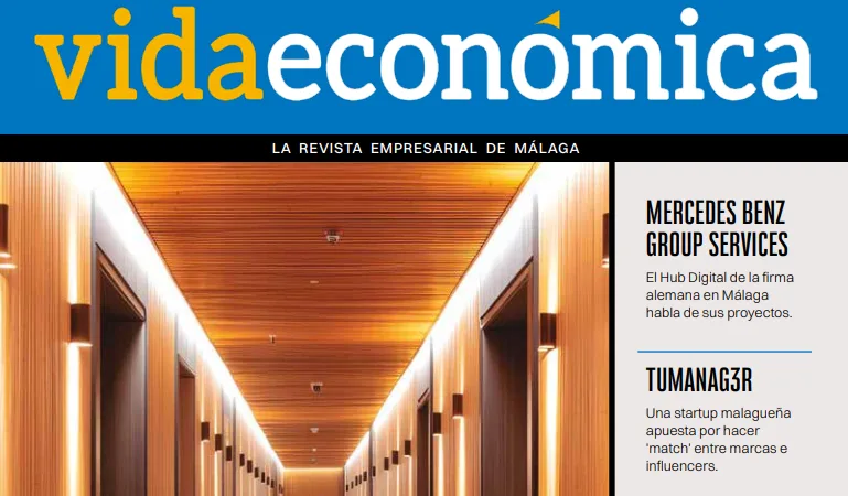 Vida Económica cover mentioning TuManag3r alongside a photograph of a corridor